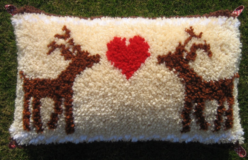 Prajna DIY Christmas Deer Latch Hook Kit Knot Pillow Package